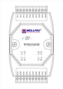 WP8025ADAM Módulo de relé 8 vías Normalmente abierto MODBUS RTU RS485 Comunicación WP8025ADAM - Product Image 4