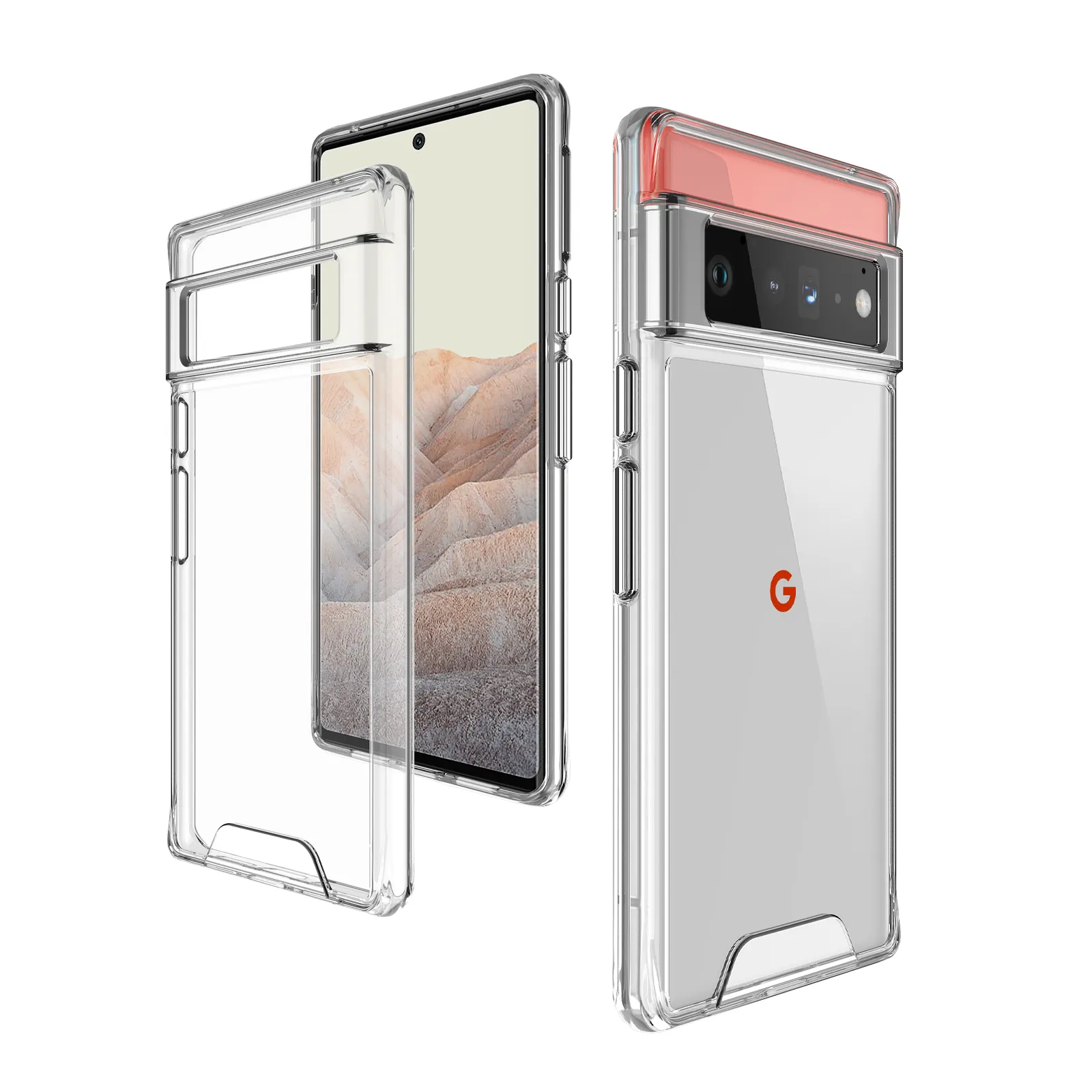 Casing Belakang Keras Bumper Lunak Jernih Kualitas Tinggi untuk Google Pixel 6 6 Pro