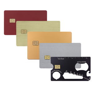 Carta personalizzata a banda magnetica con doppia interfaccia in metallo con contatto aziendale in acciaio inossidabile carta bianca con chip di credito in metallo Java - Product Image 1