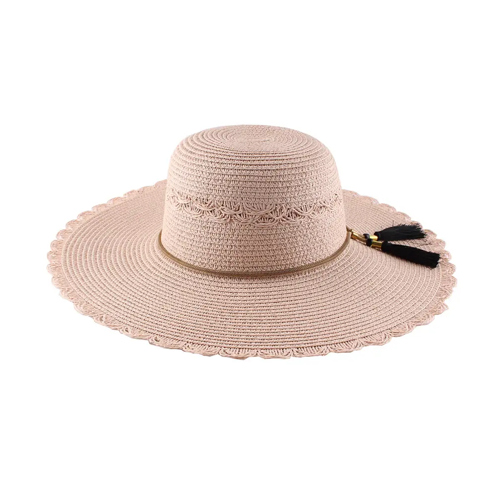 2023 модная пляжная Соломенная женская шляпа рыбака летняя козырек Солнцезащитный козырек пластиковая шляпа