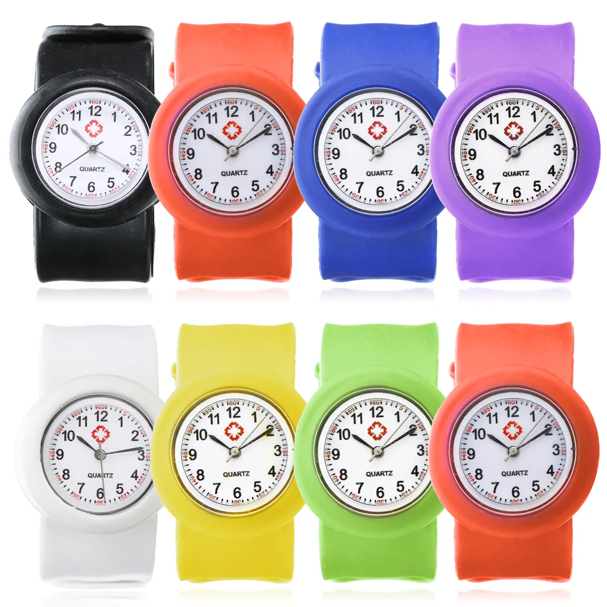 Infermiera silicone Slap Watch vendita calda cinturino al quarzo bambini Multi colore Snap On orologio da polso orologi da polso al quarzo per ragazza ragazzo