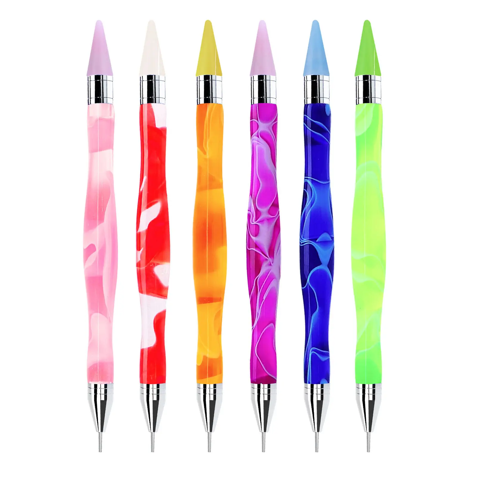 Hot Sale Dual-ended Pickup Wax Tip Pencil Rhinestone Picker Nail Dotting Tool Pen DIY Point Drill Tools