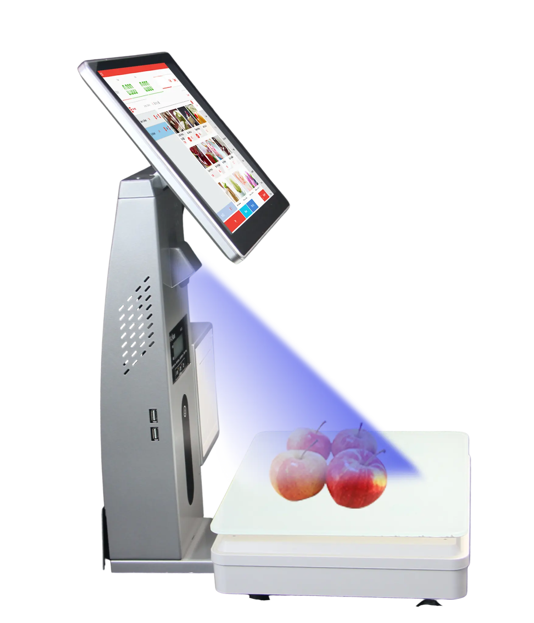 Smart POS AI Checkout Scale with Barcode Label Recognition POS Systems Auto Weighing for Supermarket Grocery Seafood Snack Store