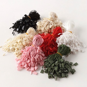Polyester Product <strong>String</strong> Luxury Cloth <strong>Tags</strong> Seal <strong>String</strong> With Embossed logo <strong>Plastic</strong> Seal Hang <strong>Tag</strong> <strong>String</strong>