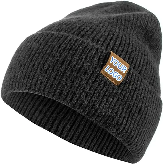 Atacado malha chapéu inverno quente orelha aba gorros malha private label alta qualidade gorro chapéu
