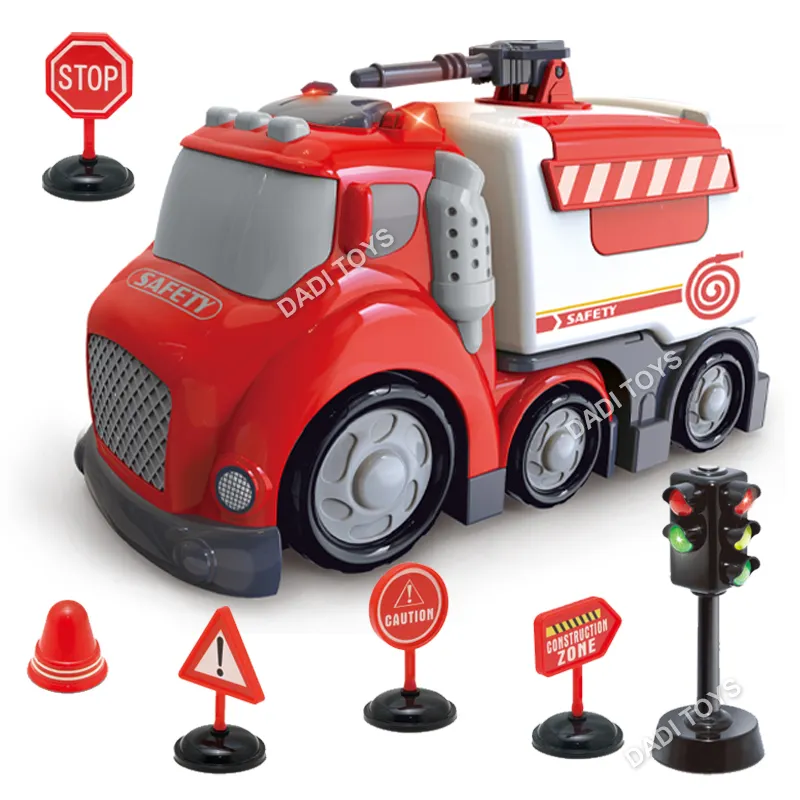 Инерционная конструкция OEM/ODM, полицейский инженерный автомобиль, пожарная машина с подсветкой и звуком, автомобиль для детей