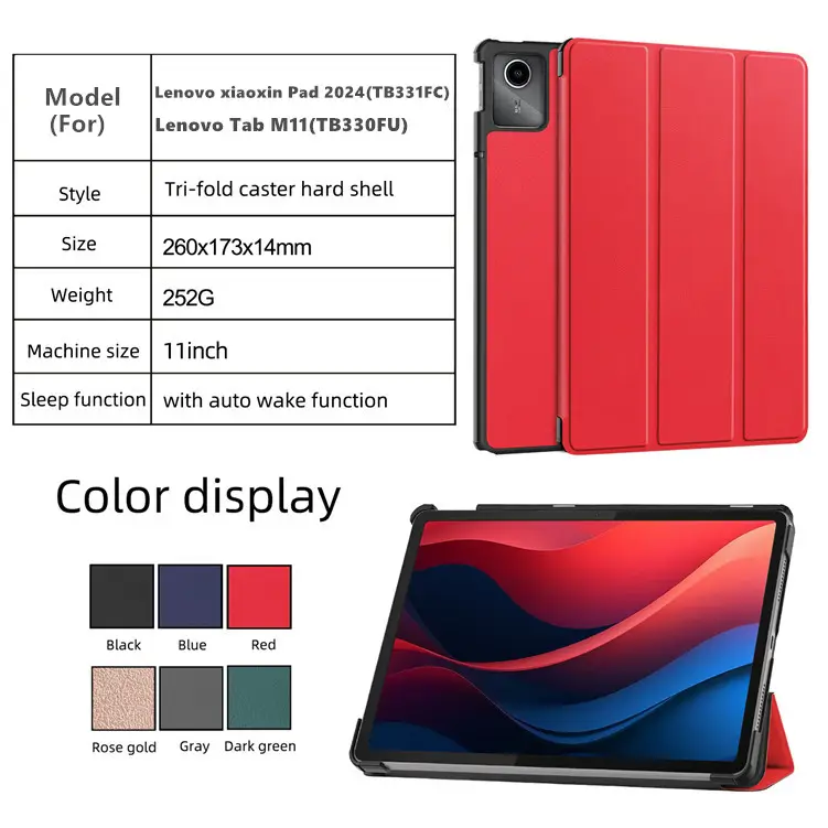 Custodia custodia in pelle di lusso personalizzabile con motivo Smart Flip da 11 pollici per Tablet Lenovo Pad Xiaoxin 2024 Tab M11 tb331fc