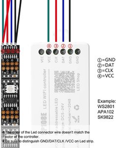WS2812B WiFi SP108E контроллер Поддержка WS2811 WS2815 WS2801 SK6812 WS2813 Адресуемая rgbw Светодиодная лента - Product Image 4