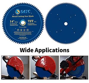 SATC 14 inç dairesel testere bıçağı alaşımlı çelik Metal kesme bıçağı ile 1 inç Arbor yumuşak metaller için 72 diş Woods plastik - Product Image 4