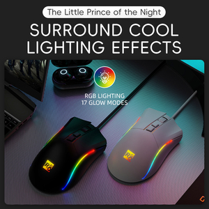 All'ingrosso semplice stile ergonomico RGB USB cablato 7 pulsanti Mouse da gioco programmabile 1200-7200 DPI - Product Image 6