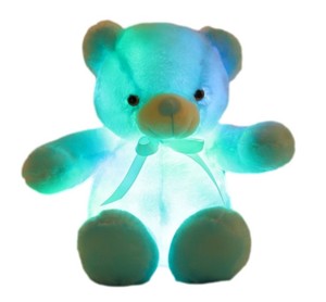Ruunjoy 30CM aydınlık peluş oyuncaklar parlak <span class=keywords><strong>LED</strong></span> renkli parlayan oyuncak ayı dolması hayvan bebek çocuklar için doğum günü hediyesi çocuklar için