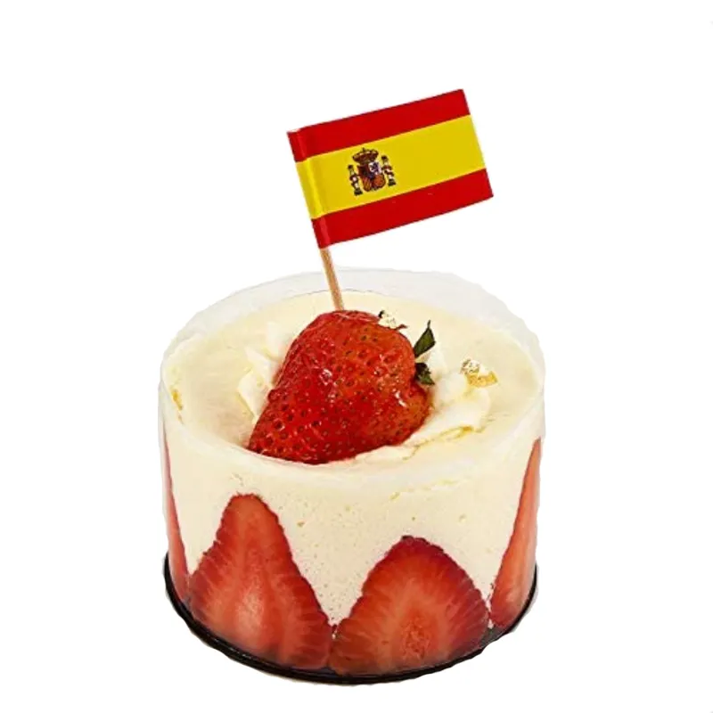 Деревянные испанские зубочистки, флаг, свадебный торт, украшение для еды, деревянная зубочистка с бумажным национальным флагом