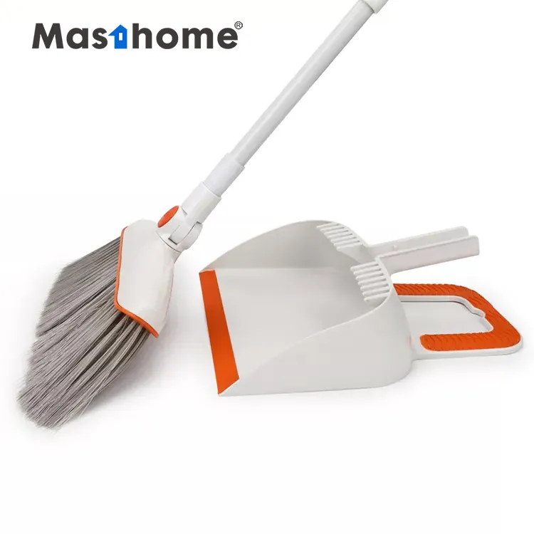 MasthomeEAST防風家庭用クリーニングツールプラスチックロングハンドルほうきとちりとりセット