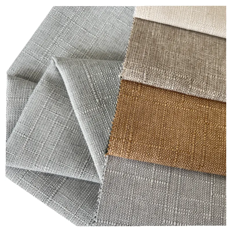 Linea tessile per la casa all'ingrosso come tessuti per tappezzeria in poliestere di lino per divani per mobili in tessuto effetto lino
