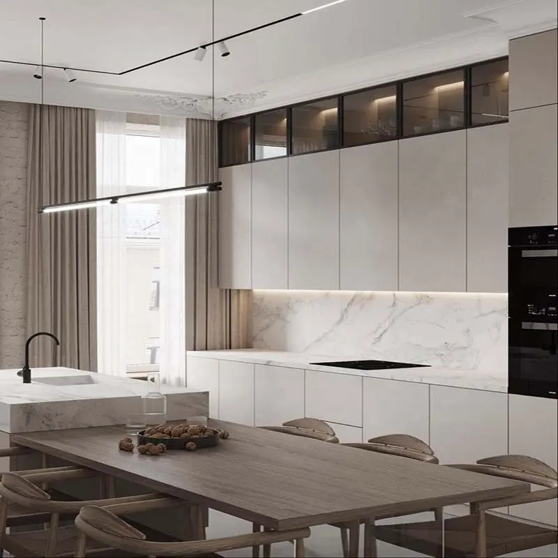 2024 оптовая продажа новых материалов классический стиль модульный индивидуальный кухонный шкаф алюминиевая сотовая панель