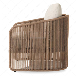 Ferly Handgeweven All-Weather Pe Rotan Lounge Stoel Met Vat Ruggarantie Aluminium Frame - Product Image 3