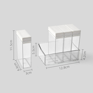 シェーカーとスプーンツールを備えたソルトペッパーハーブ収納用の白い蓋調味料ボックスとセラミック/プラスチックスパイスコンテナセット - Product Image 4