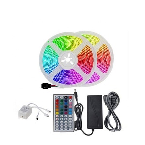 5m 16.4ft 5050 SMD RGBLEDストリップコンプリートセット防水LEDライトストリップ、44キーLEDコントローラーおよびドライバー付き - Product Image 1