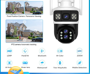 V380 10x Optical Zoom 4G 3-Lens and 2-Screens <strong>Camera</strong> 12MP Lens Connection for Mobile Phones 10x Optical Zoom 4G <strong>Camera</strong> Security