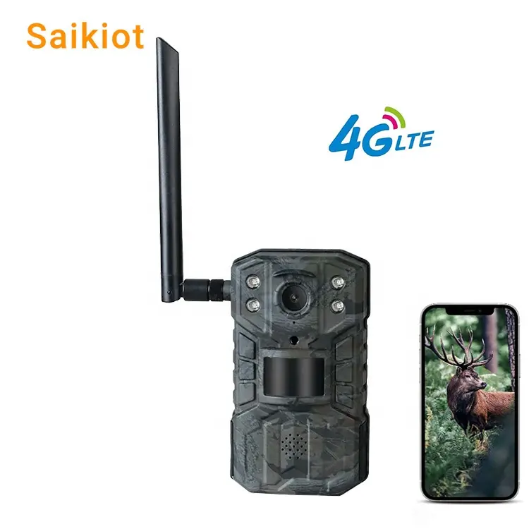 Saikiotモバイルアプリ制御PIRモーション検出フォレストカメラ防水ハンティングトレイルカメラ屋外ハンティングカメラ4G