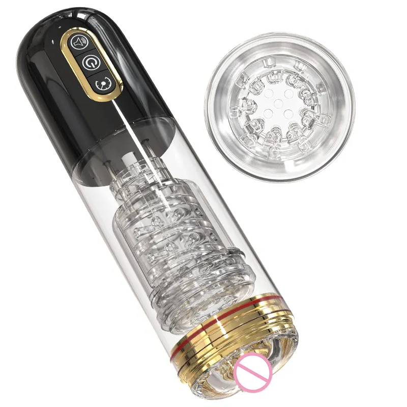 Venta al por mayor 2023 Venta caliente Suministros Pequeña Silicona Rotación Automática Masturbación Copa Real Vaginal XXX Producto Adulto Para Hombres