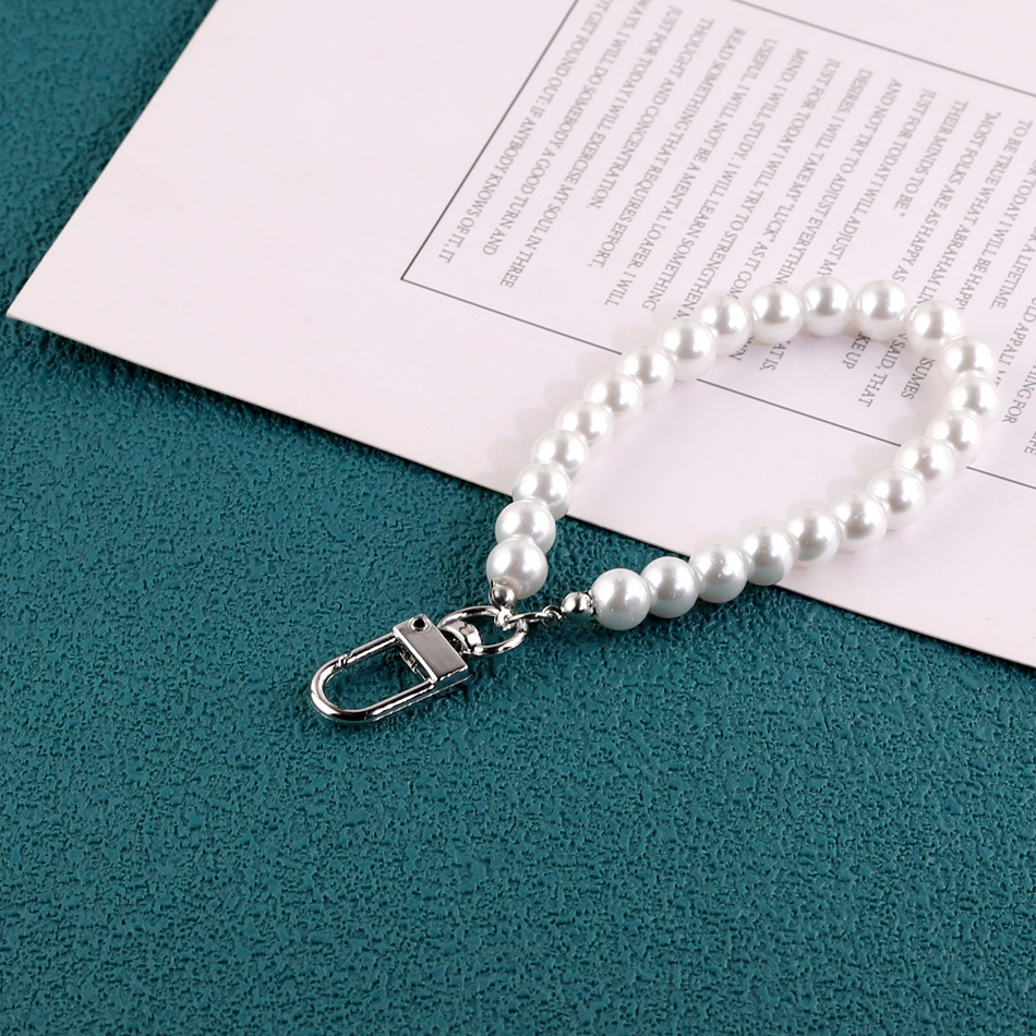 29 perles de verre blanc pur, boucle de porte blanche K
