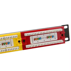 Alta calidad colorido 19 "1U UTP Cat5E /Cat6 24 puertos 110 IDC y Dual IDC Patch Panel con barra trasera - Product Image 4