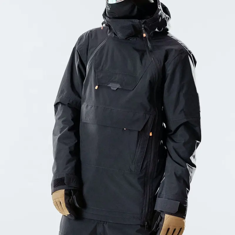 Chaqueta de esquí impermeable para hombre, abrigo de nieve a prueba de viento, transpirable, con capucha, cálido, para invierno