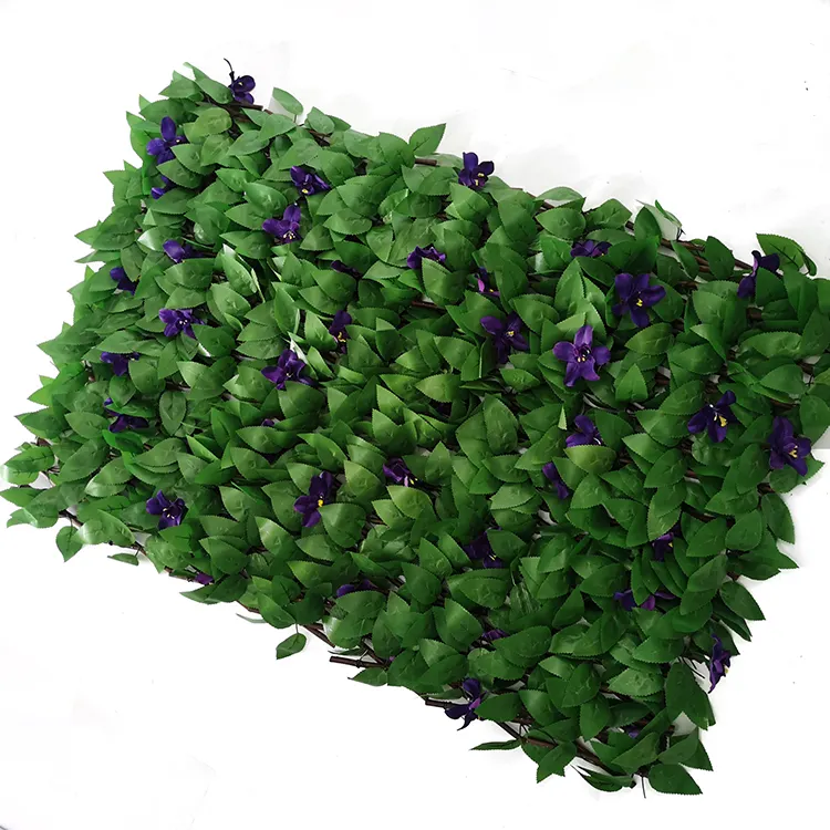 Valla de follaje de plantas de boj Artificial ignífuga con protección Anti UV Faux IVY Leaf Hedge Privacidad Vertical Jardín Pared verde