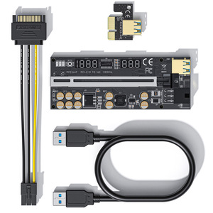 V016 PCIe 1X to 16X Graphics CardUSB3.0 Extension CablePCIe Adapter VER Series with Temperature and Voltage Display - Product Image 5