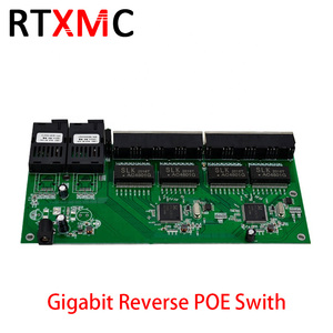 RPOE Switch Reverse POE 2G8 RJ45 Gigabit Ethernet 2*1.25G Fiber SC connector 8*1000M PCBA Board Fibra optical Converter plate 1G
