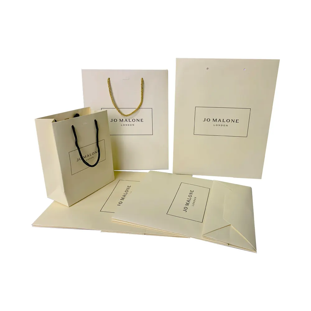 Atacado personalizado alta qualidade barato luxo saco de papel do presente embalagem branco sacos de papel de embalar com alças