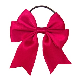 Handmade Red Satin Ribbon <strong>Bow</strong> with <strong>Elastic</strong> <strong>Loop</strong> for Gift Packing - Product Image 1