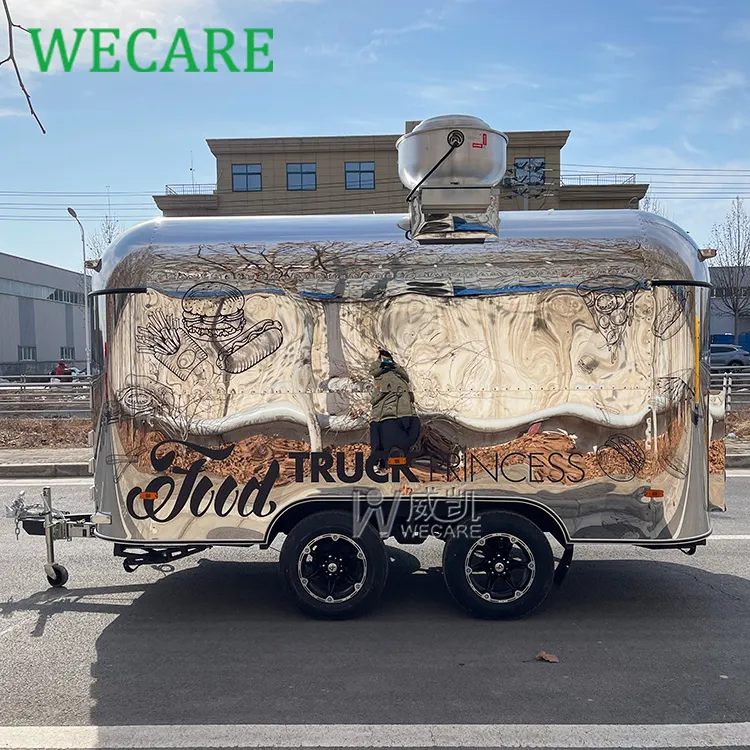 WECARE персонализированный изготовленный на заказ мобильный кухонный автомобиль еда бургер фургон Кейтеринг трейлер Тако фаст-фуд Трейлер с грилем