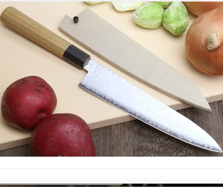 Yüksek kaliteli japon şam suşi bıçak pişirme sashimi bıçak ahşap bıçak koruyucu ve kılıf