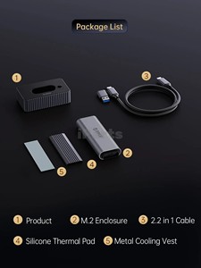 IParts Orico M.2 SSD muhafaza Dock NVMe SATA USB3.2 Personal 10Gbps alüminyum alaşım 8TB Max 2 in 1 kablo aracı kişisel kullanıcı için ücretsiz - Product Image 2