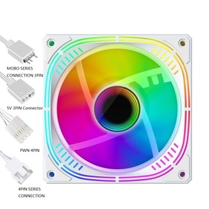 Ventilador enfriador de aire con caja de ordenador ARGB Super OEM de 120mm personalizado con rodamiento de bolas de Control de temperatura PWM de 4 pines para habitación con vista al mar - Product Image 2
