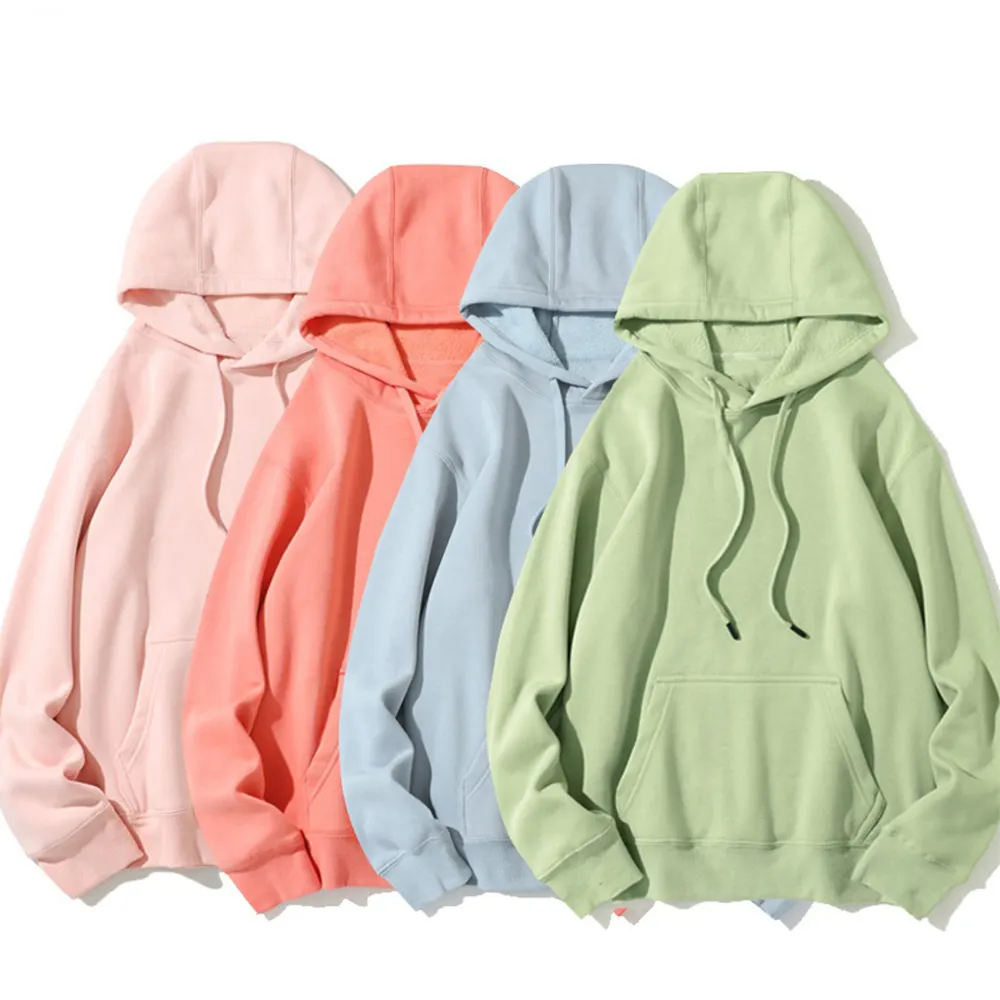 350g Pure Color Hoodie Unisex Custom Sweatshirt Hoodie With Thicken Polar Fleece Lining Sweater Unisex Candy Colors Hood Sweater