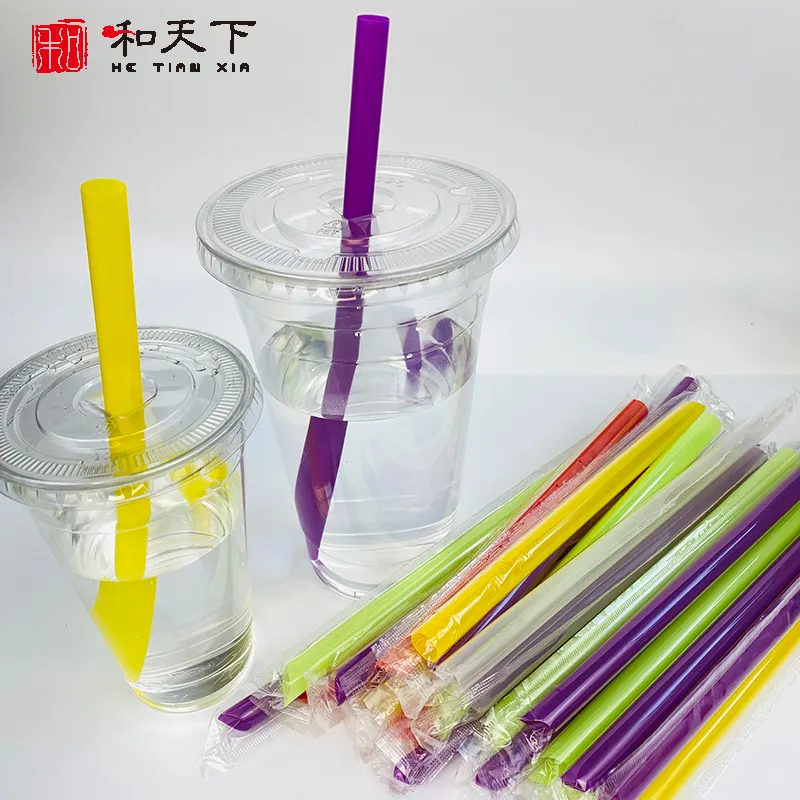 Одноразовый пузырьковый чай Boba Pla прозрачная пластиковая солома, биоразлагаемая для напитков, смузи