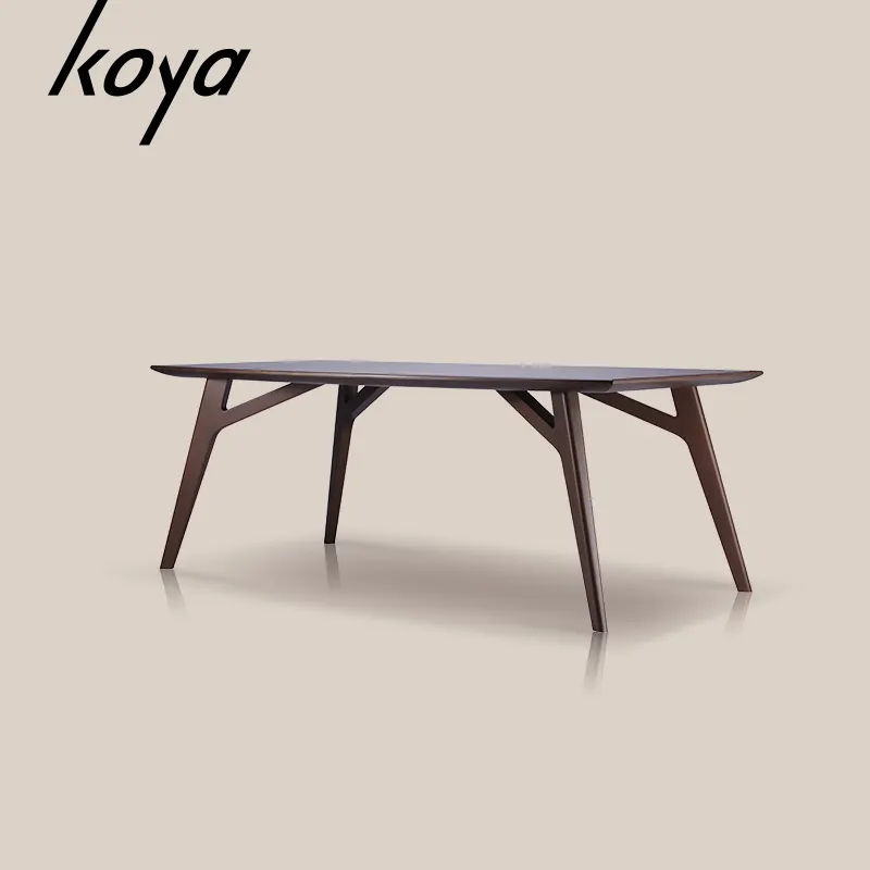 Tavolo da pranzo in legno massello di faggio naturale di design in stile nordico tavoli con gambe in legno