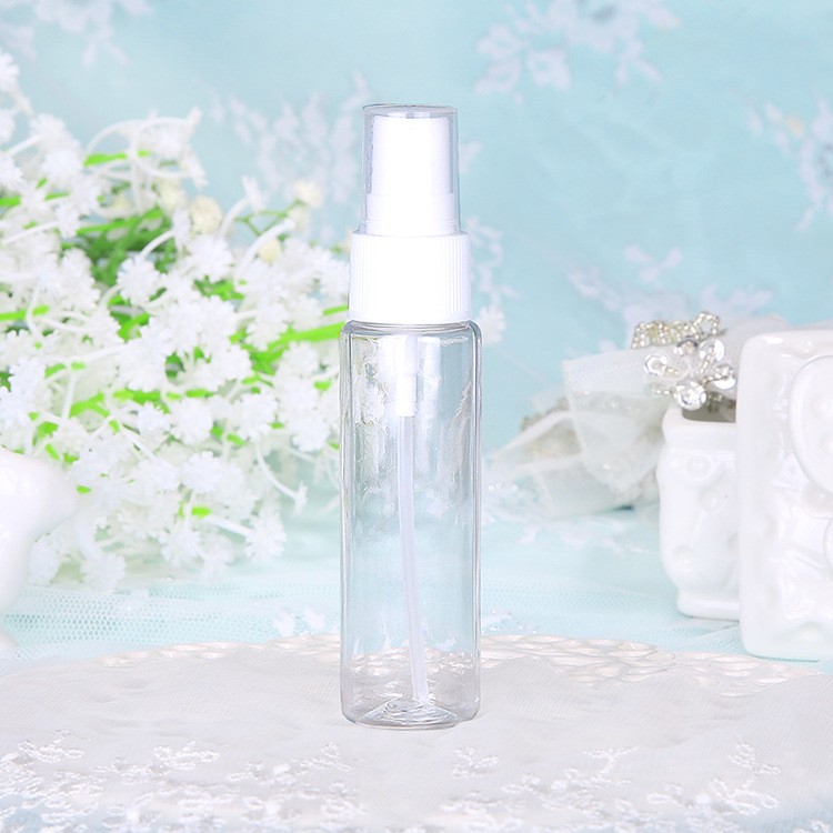 Clear bottle + white cap