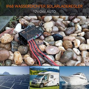PowMr防水10Aミニソーラー充電コントローラ12V/24VオートPWMソーラー充電コントローラ - Product Image 2