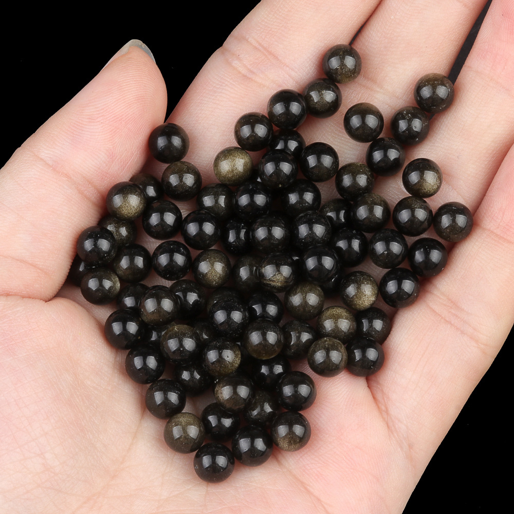 6mm gold obsidian (no hole single)