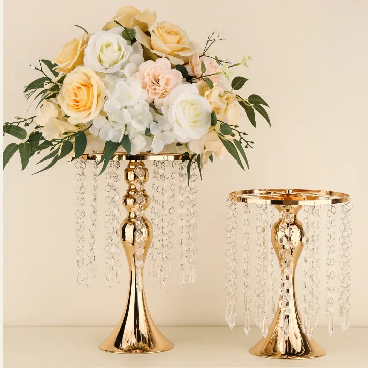 DR-NY alto fiore di cristallo basamento per matrimonio porta alti titolari centrotavola lampadario in metallo vaso di fiori