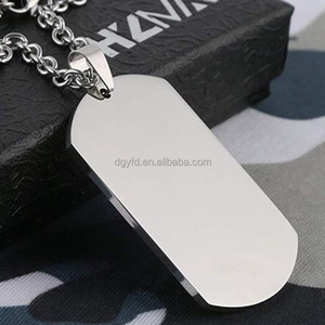 Militaire Leger Stijl Gegraveerde Blanco <span class=keywords><strong>Dog</strong></span> Tags Hanger Ketting Voor Mannen Rvs Stalen 18K Goud Gepersonaliseerde Id Naam Sieraden - Product Image 6