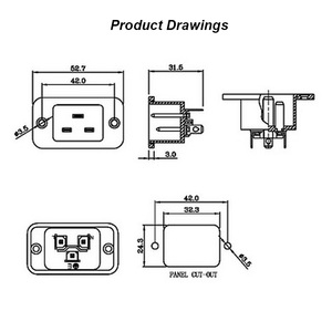 C20 3PIN 16A 20A Inlet Plug Power <strong>Socket</strong> <strong>with</strong> Screw - Product Image 2