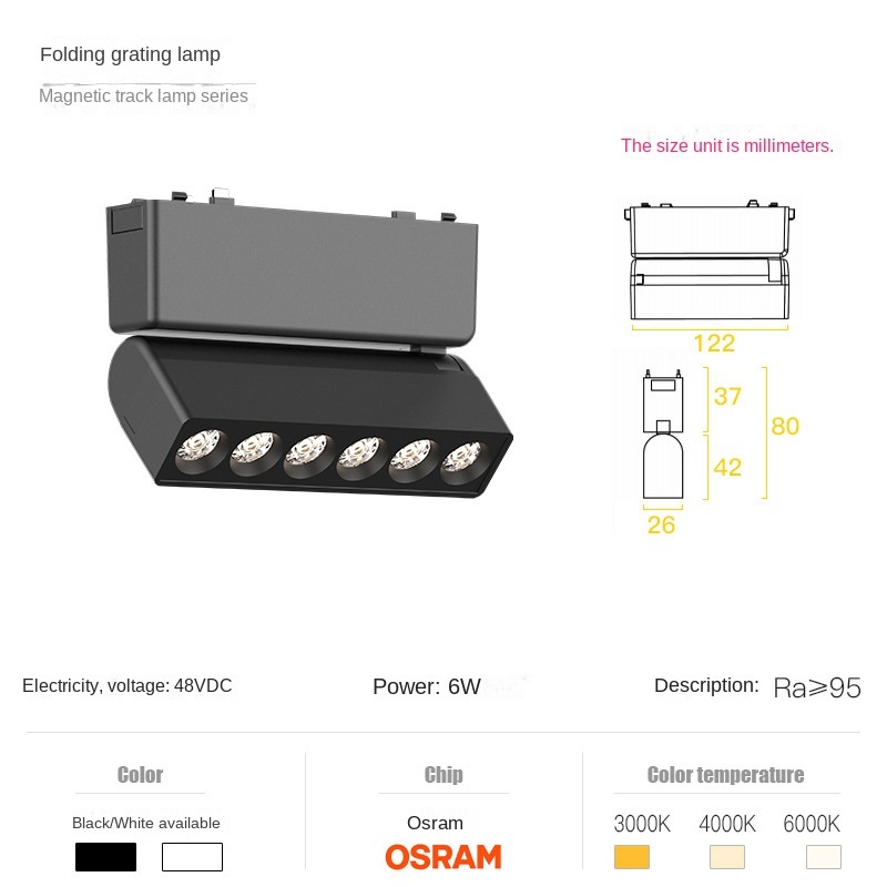 Luz plegable de la parrilla 6W