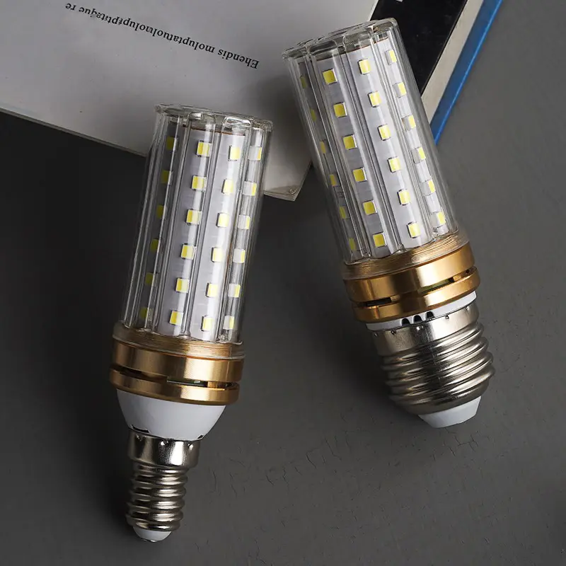 새로운 12W 16W 18W 220V/AC 전구 E14 E27 LED 더블 컬러 램프 SMD2835 샹들리에 따뜻한 화이트 LED 옥수수 전구 빛