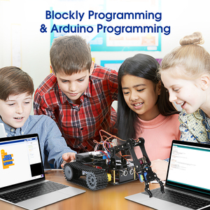 ACEBOTT Programmier bares 5DOF Roboterarm-Tankwagen-Kit WiFi-Steuerung ESP32 Smart Education STEM-Spielzeug für Arduino
