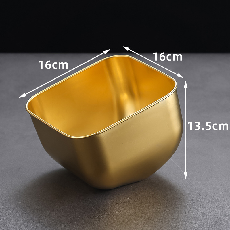 16cm square lettuce bowl (gold)